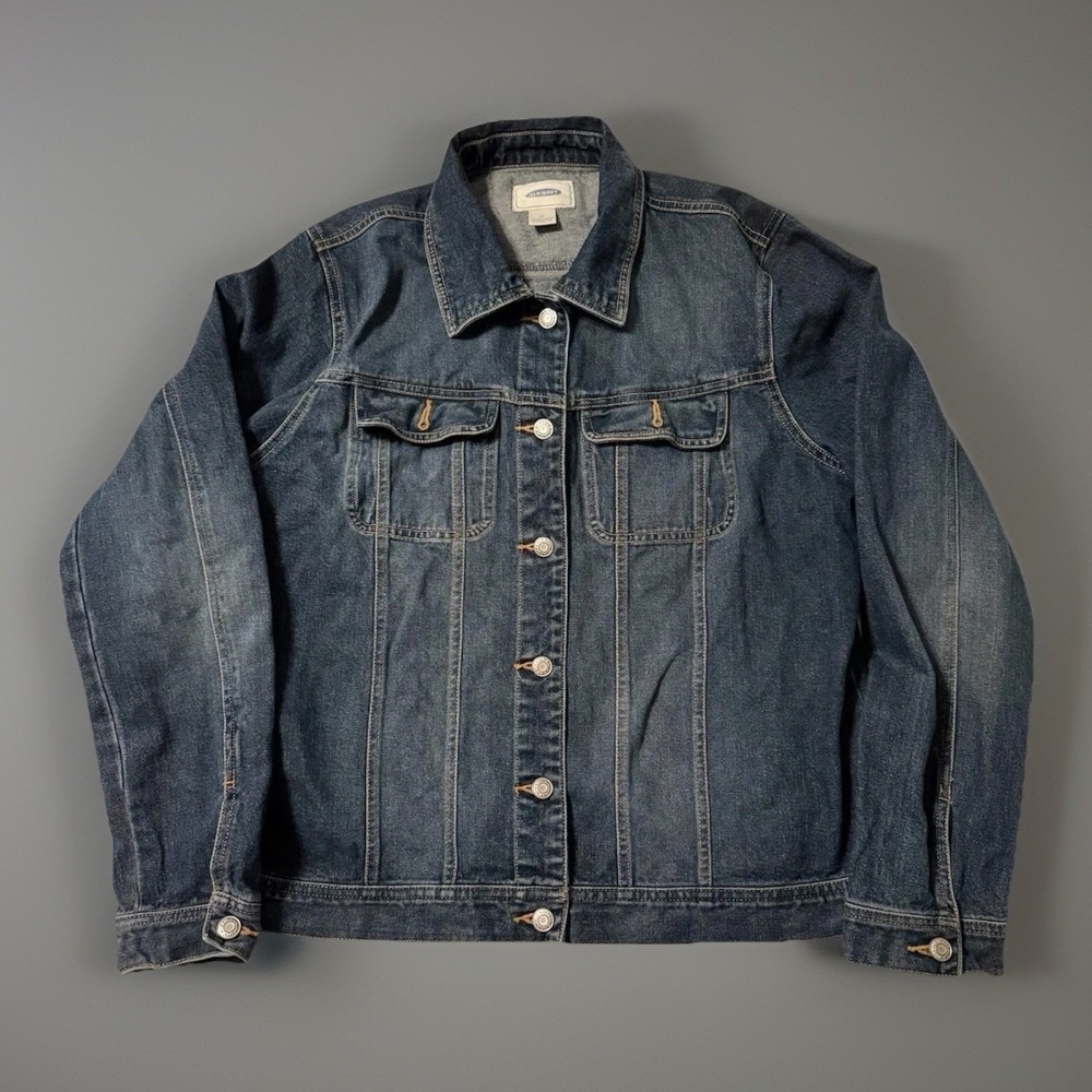 Old Navy Women's XL Denim Trucker Jacket Blue Y2K Vintage 2002 Classic 90s